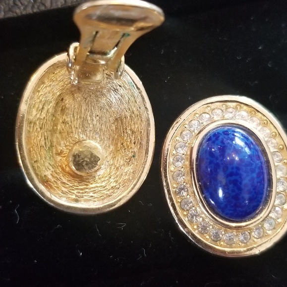 Lapis Clip On Earrings - Picture 3 of 3